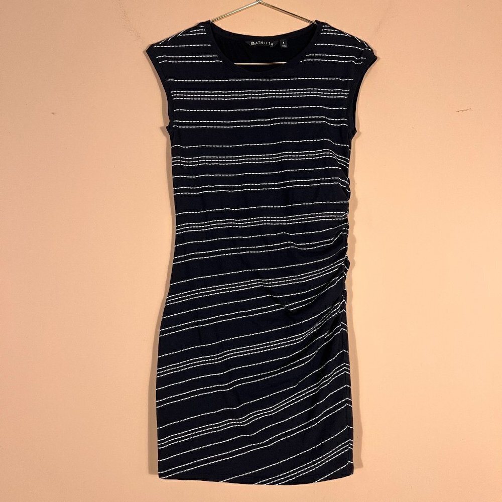 Athleta Striped Black/White Carefree Tee Dress